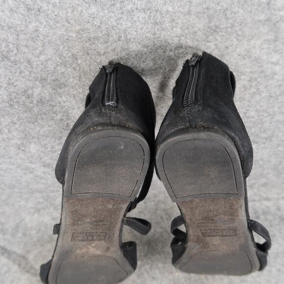 Forever 21 Shoes Womens 9 Flats Caged Pointy Closed Toe Heel Zip Black Classic - Picture 10 of 11